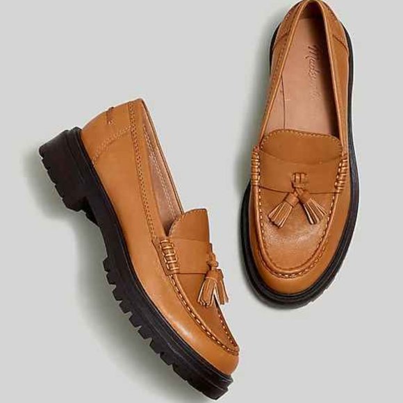 madewell Shoes - new MADEWLL BRADLEY tassel leather lugsole loafer shoes 8.5 desert camel